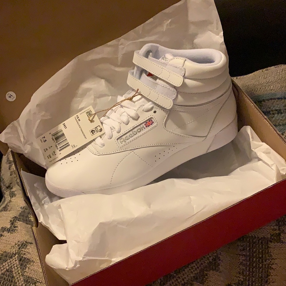 Reebok 7.5 white old school high tops f/s Hi